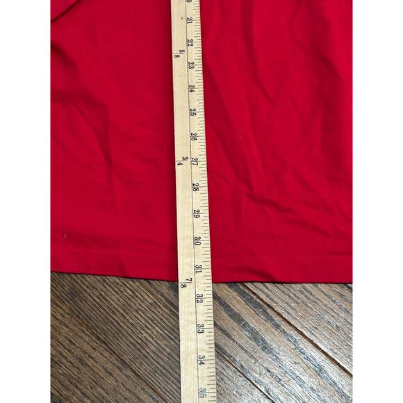 Ulla Popken Women's Red Stretch Split V-Neck Embroidered Blouse Top Size 24/26 - Picture 7 of 8